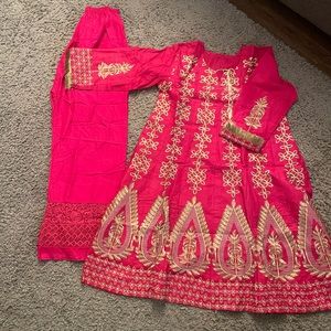 Pink Anarkali with Plazzo (Indian/Pakistani Dress)